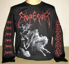 Emperor Rider Pentagram Long Sleeve T-Shirt Sz S M L XL 2XL 3XL Black Metal Band