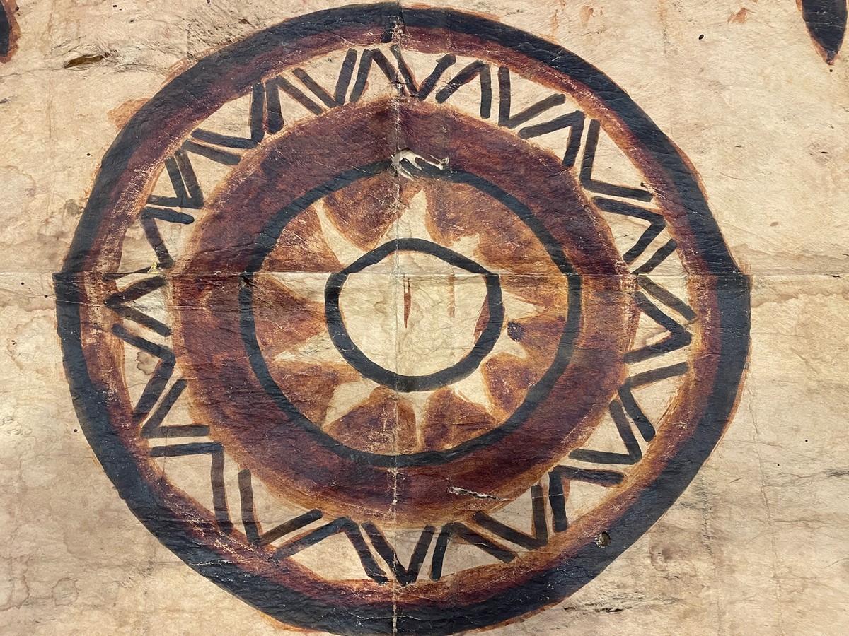 Vtg Polynesian Tapa Bark Tribal Cloth Fiji Samoa Tahiti Pacific