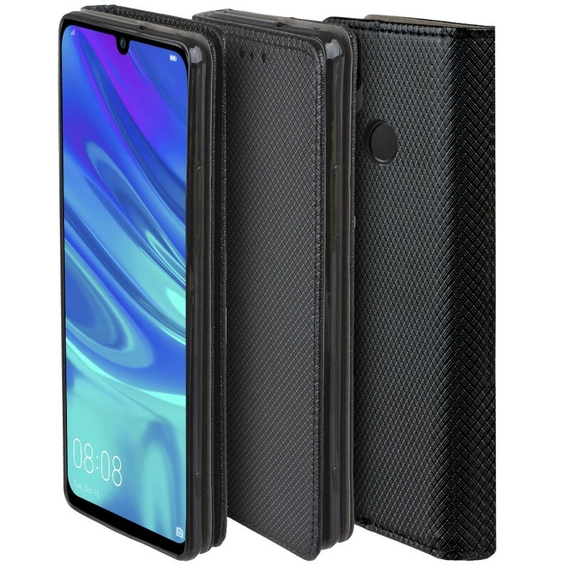 CUSTODIA LIBRO PER HUAWEI P SMART 2019 - COVER SMART MAGNET CASE NERO - Immagine 2 di 4