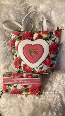 Juicy Couture Purse A Little Piece of Heart Mini Handbag And Wallet Set Of 2 Pcs