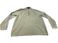 Eddie Bauer Sweater Men Tall XL Green 1/4 Zip Cotton Knit Pullover Long Sleeve
