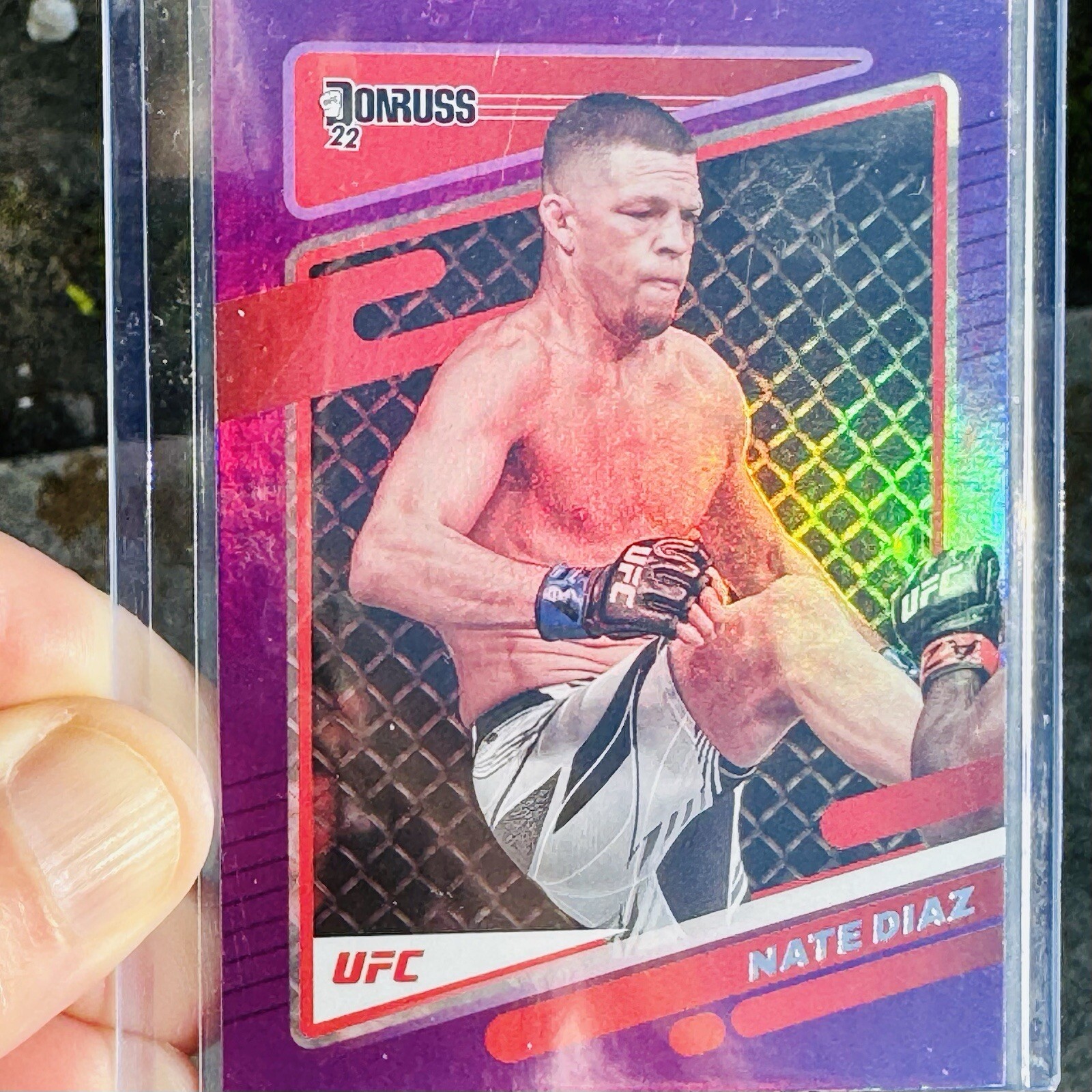 2022 Panini Donruss UFC Purple Flood Parallel Nate Diaz MMA Collectible Card #46