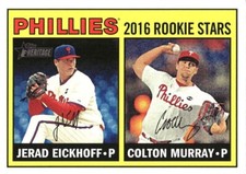 2016 Topps Heritage #173 Phillies Rookie Stars Jerad Eickhoff / Colton Murray