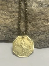 Vint. New York City STRIP TEASE Peep Show Coin Token Pendant Times Square 42 St