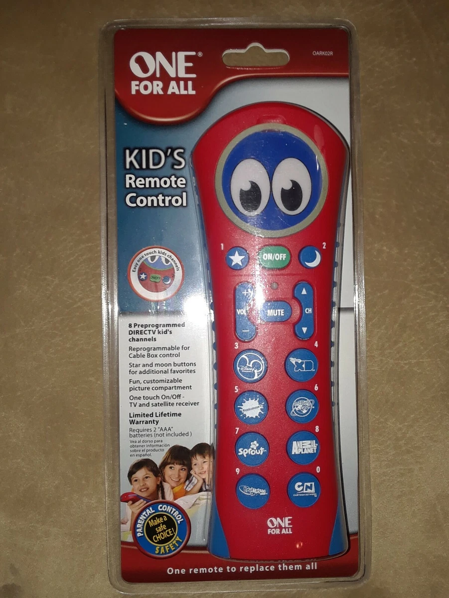 KIDS REMOTE CONTROL Directv Dish Network ALL FOR ONE PREPROGRAMMED HTF
