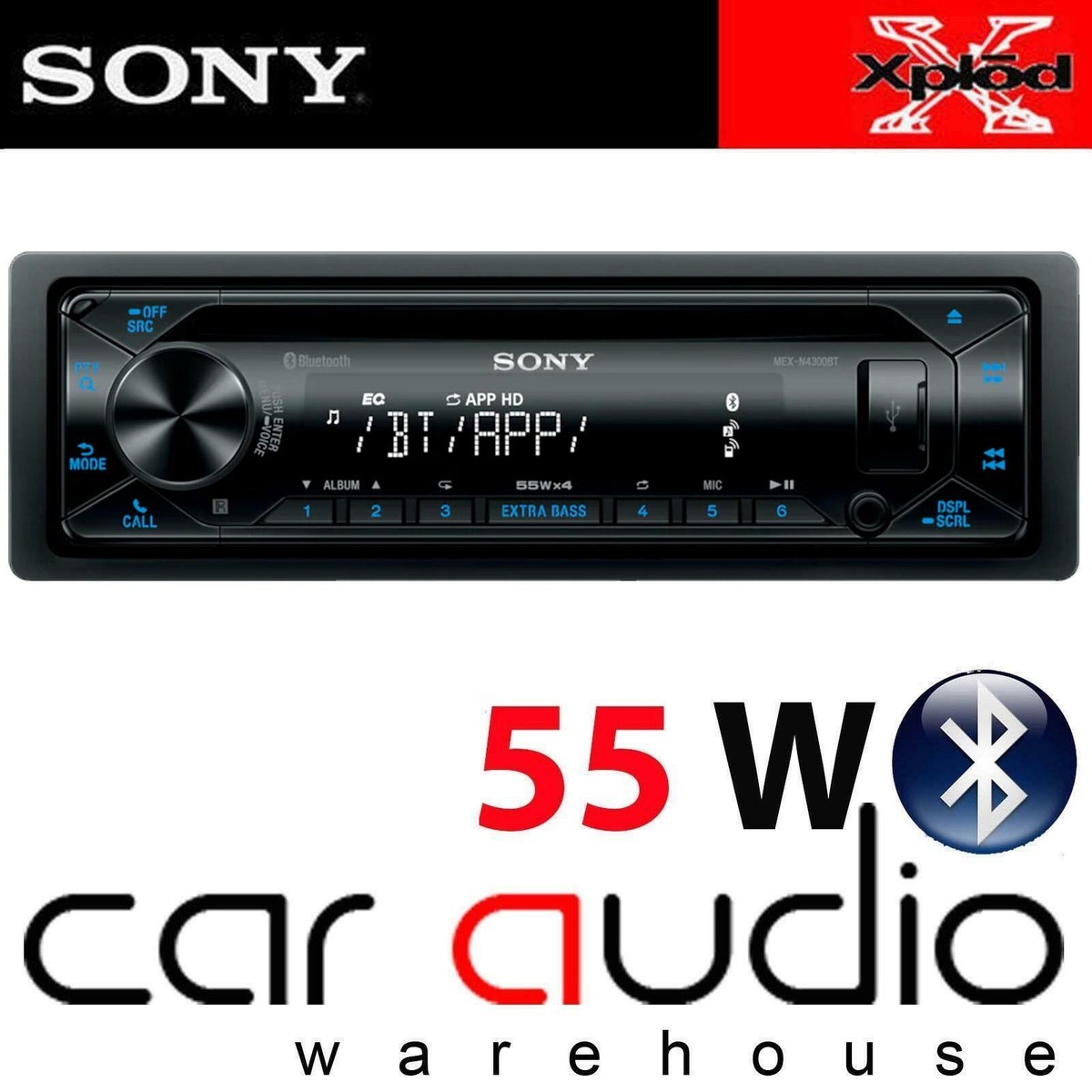 SONY MEX-N4300BT 55x4 Watts Car Stereo CD MP3 Radio USB AUX iPhone