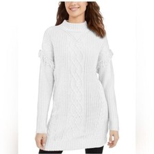 American Rag oversized mock neck white sweater dress XS