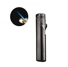 Slim Stylus Flip-Top Single Jet Cigar/Cigarette Torch Lighter (Gun Metal)