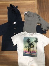 Zara Boys Lot Tee 12-18 And 18-24 Button Up Sweater Long Sleeve Tee Pre Owned