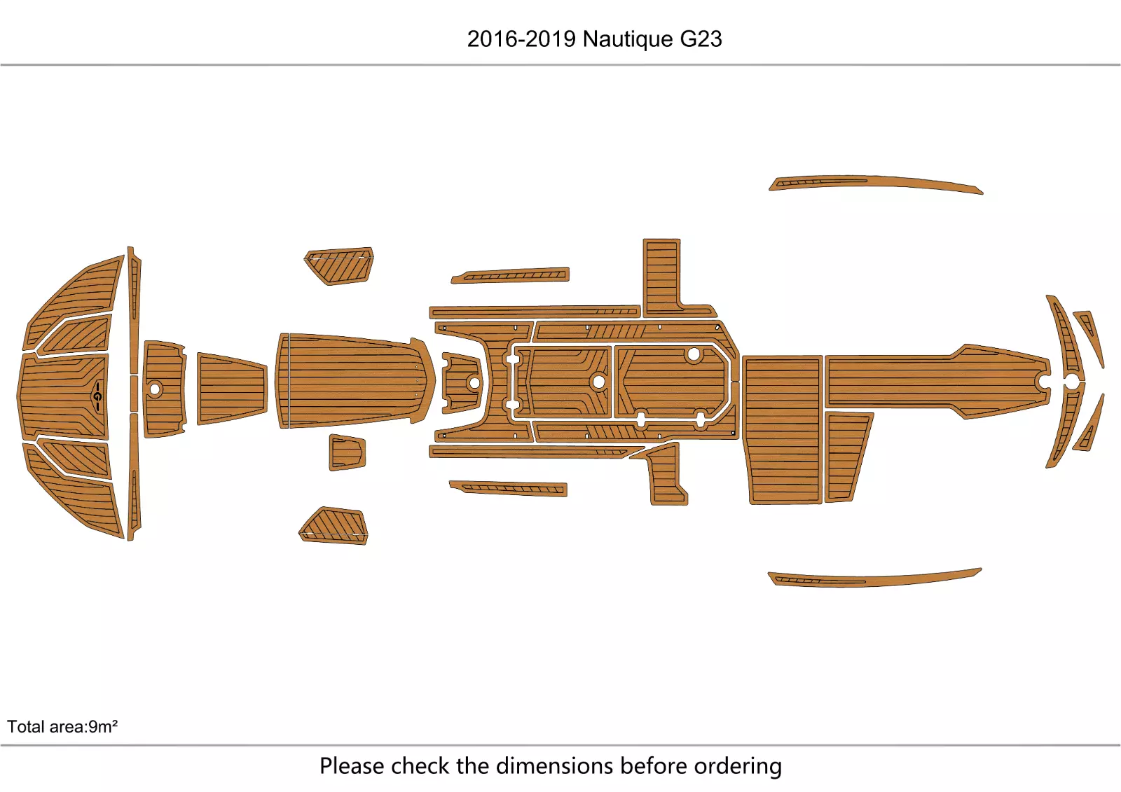 2016 Nautique G23 Swim Platform Cockpit Boat Pad EVA Foam Teak Deck Flooring Mat