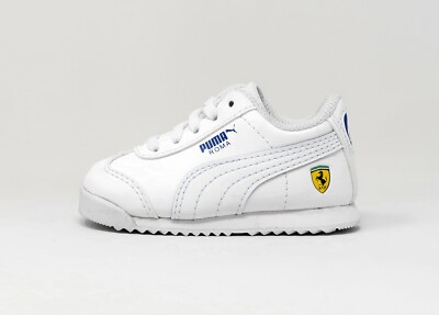 Puma SF Roma Synthetic Leather Babies Infants Toddler Girl Boys White Blue  Shoes - Main Image