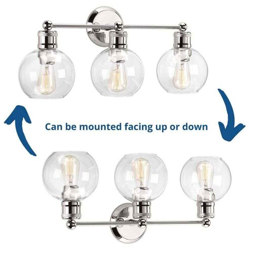 Progress Lighting Hansford 3-Light Polished Nickel Clear Glass Vanity Light - Picture 11 of 13