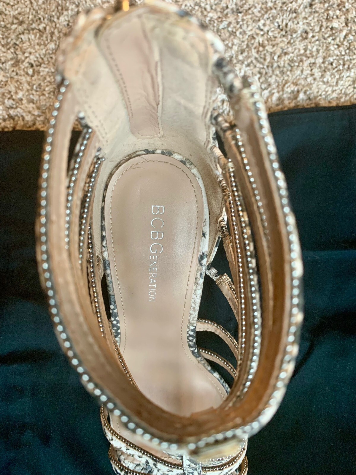 BCBGeneration Gladiator Snake Skin Strappy Sexy H… - image 6