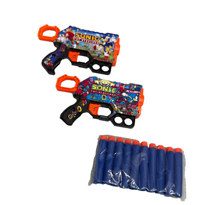 Sonic X-Shot Menace Dart Guns Dr. Robotnik & Sonic Skins w/10 Rounds 2 Blasters-