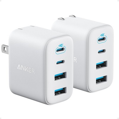 Anker Zolo USB C Charger Block, 2-Pack 4-Port Wall Adapter with 50W Max Output
