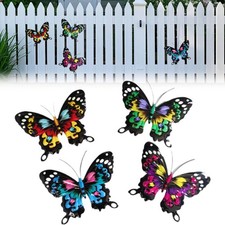 4X Hanging Home Fence Ornament Metal Butterfly Garden Decor Wall Art Sculpture