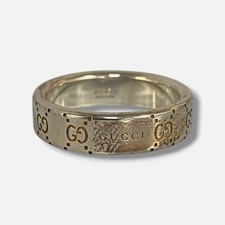 Anello uomo Gucci in argento sterling 925 con logo a fascia misura 20