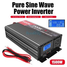 1500W/3000W Peak Pure Sine Wave Inverter 12V DC to 110V AC Converter Inverter