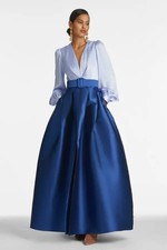 Sachin Babi Periwinkle Blue Zoe Long Sleeve Mikado Gown Size 10 895 Less Belt