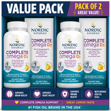 Nordic Naturals Complete Omega D3 Lemon 120 Soft Gels Pack of 2