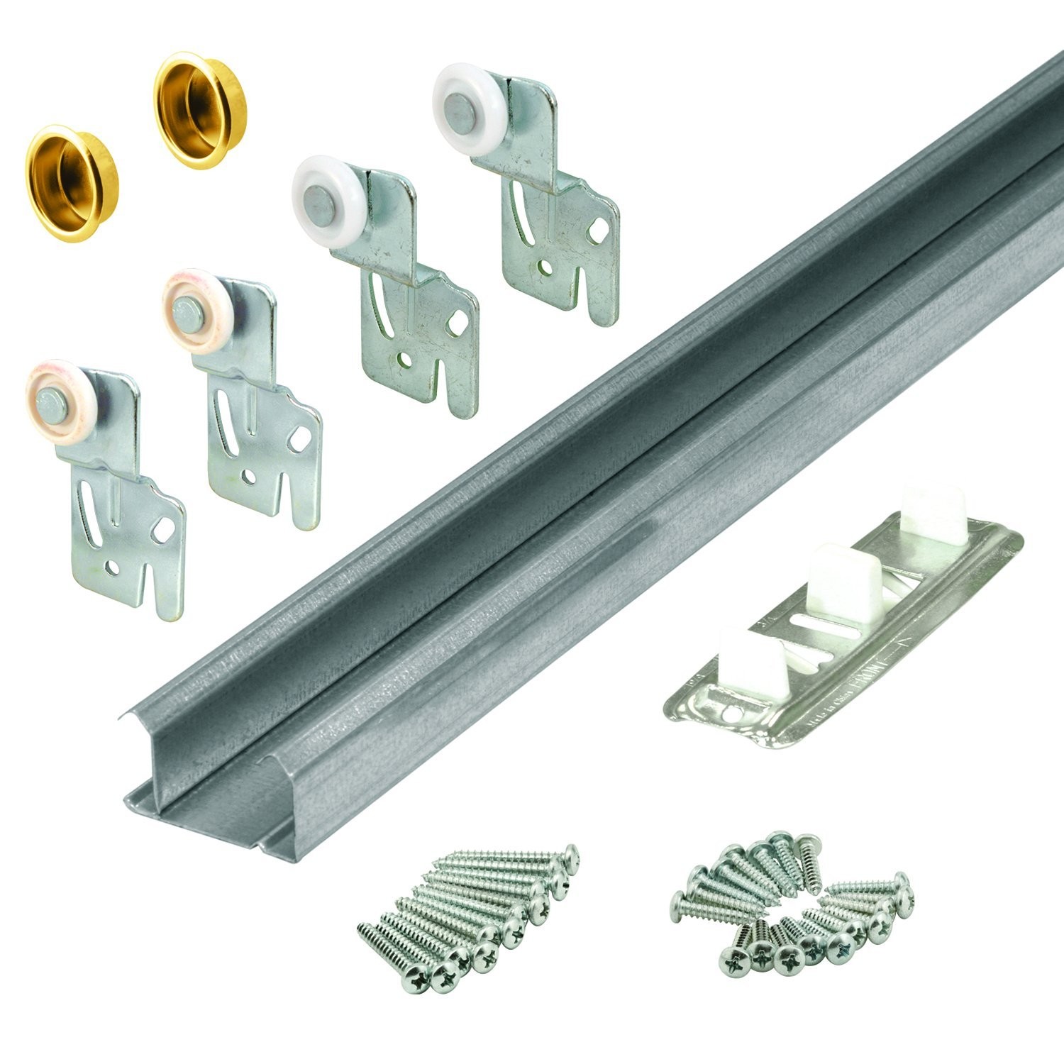 48-Inch Brass-Plated By-Pass Closet Track Kit for 2 Doors