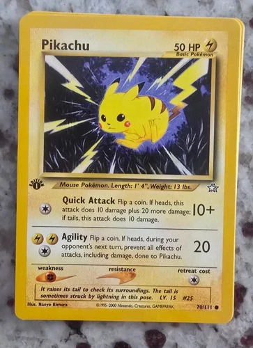 Pokemon Card - Pikachu Neo Genesis 70/111 Common 1st Edition - no refunds