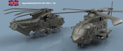 L'Arsenal Models 1/350 AGUSTA WESTLAND EH-101 HM1 UNFOLDED BLADES 3D Printed Set