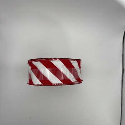 Celebrate It Red and White Wired Jumbo Christmas Ribbon 2.5 x80  New