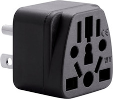 US Travel Plug Adapter, EU UK AU China to USA Type B, 1-Pack  Grounded 3 Prong