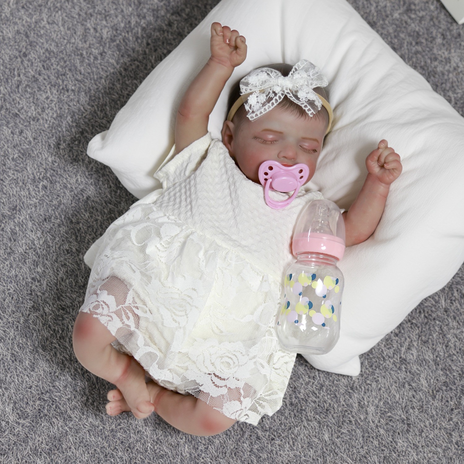 Vinyl Silicone Lifelike Realistic Newborn Baby Girl Doll Gif