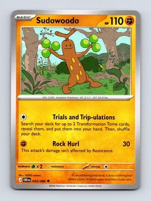 Sudowoodo 043/086 Uncommon Chaos Rising ME04 Pokemon NM