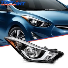 For 2014-2016 Hyundai Elantra Black Housing Passenger Side Headlights Assembly