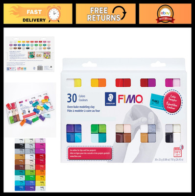 Oven-Bake Polymer Clay Starter Kit - 30 Assorted Colors, Non-Toxic, Crafting & S