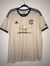 Manchester United Jersey Away Football Shirt Men XL Beige Chevrolet 2019 2020
