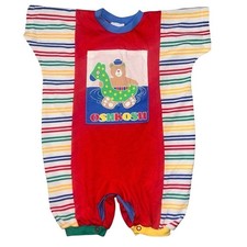 RARE Vintage OshKosh B'gosh Striped Baby Bodysuit Primary Colors 24 Months