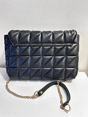 Zara Quilted Crossbody Bag Elegant Black Quilted Women's Bag