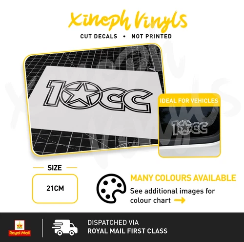 10cc band logo vinyl sticker decal car cd Metal Music Rock band van truck window