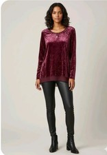 Simply Vera Crushed Velvet Top Small Purple Pullover Dark Mysterious Vamp Goth