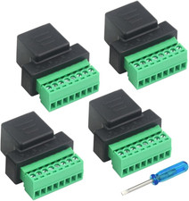 4 PCS RJ45 Screw Terminal Adaptor Connector RJ45 8P8C Female Jack to 8 Pin Screw