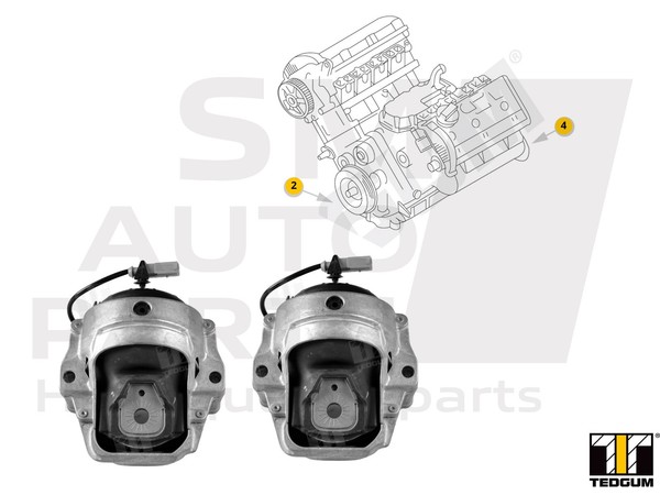 2X Motorhalter Audi A4 Allroad B8 (8KH) / B8 (8K2) / B8 Avant (8K5)-image