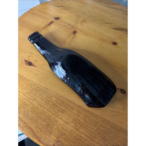 Brauner Flaschenlöffelhalter aus geschmolzenem Glas - Bild 2 von 2