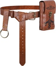 Medieval Belt Pirate Bag, Renaissance Belt Pouch Cosplay Accessories for LARP, V