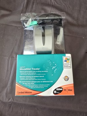 New Sealed USB Wired Logitech MouseMan Traveler Mouse- Laptop/Notebook PC/Mac