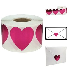 InStockLabels Metallic Rose Heart Stickers Valentine's Day Crafting