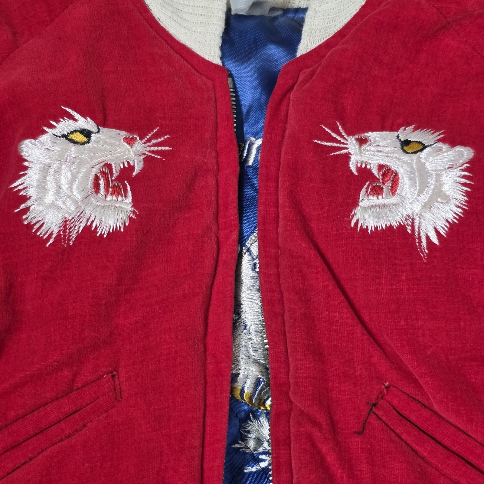 1950s Japan Sukajan Kids Jacket Reversible Red Velvet… - Gem