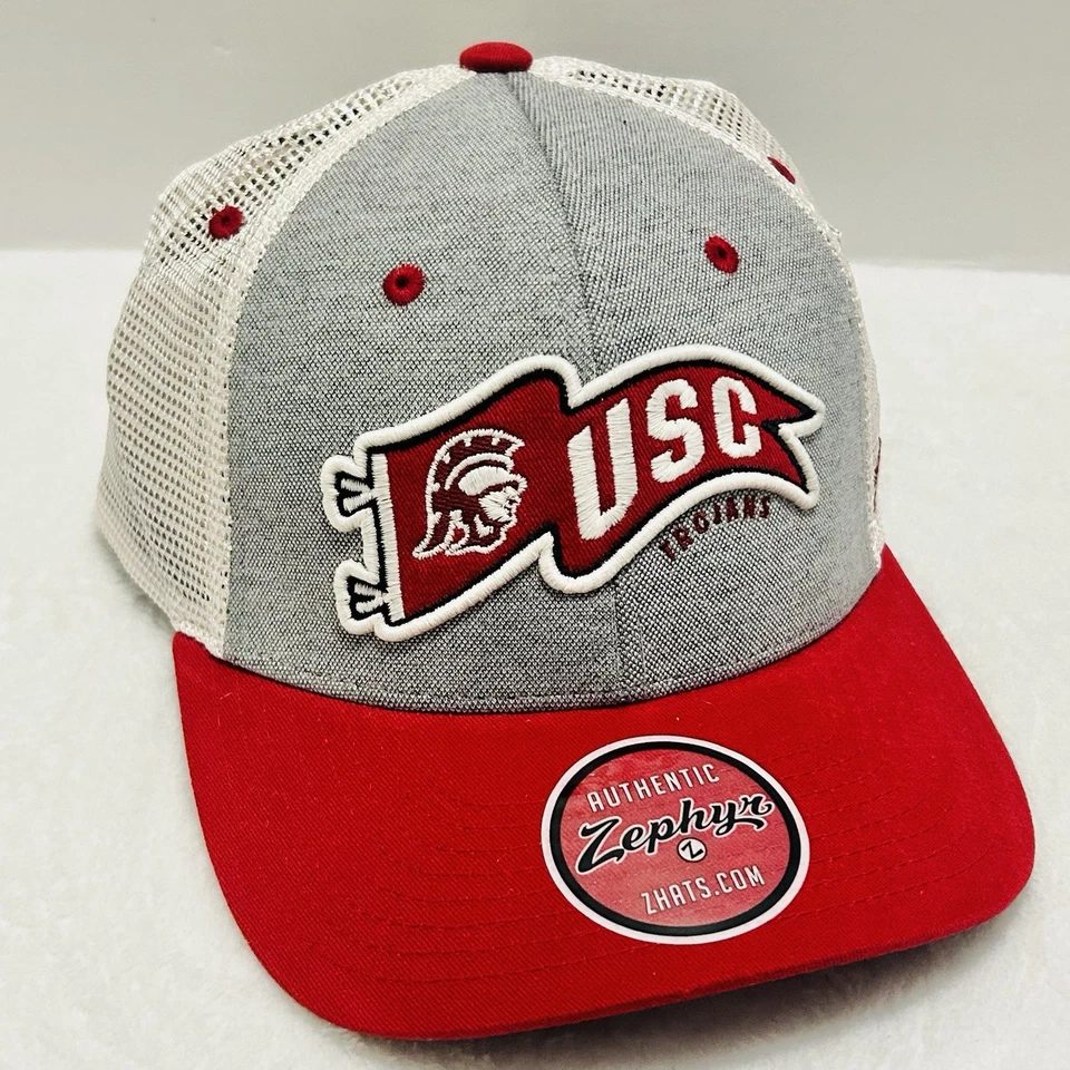 Zephyr USC Trojans Estate Renown Hat Cap Adjustable Snapback Gray NCAA College - Image 3 of 4