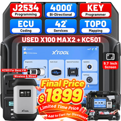 XTOOL X100 MAX2 KC501 IMMO Key Programmer J2534 ECU Programming OBD2 Scanner