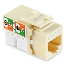 NavePoint 90 Degree Cat5e Keystone Jack, RJ45 Ethernet, Type 110 Ivory, 25-Pack