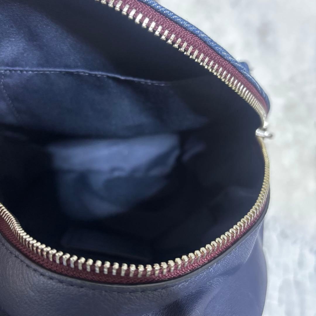 Coach Denim Patchwork Mini Backpack Navy Multi Le… - image 15