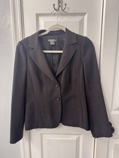 Ann Taylor Petite Chocolate Blazer Pockets Two Button Size 10P